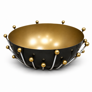High Quality <b>Black</b> & Gold Decorative Round Chocolate Bowl Customizable Chocolate Accessories Custom Sizes Color Available Here - Product Image 1