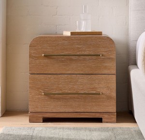 Modern Solid Mango Wood Nightstand With 2 Drawers Minimalist Bedroom Furniture <b>Storage</b> <b>Side</b> <b>Table</b> - Product Image 2