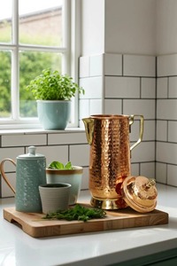 Jarra de Agua con Diseño Martillado, Perfecta para Cenas Familiares, Recepción de Invitados con Elegancia y Regalos Pensados, Hecha a Mano en India - Product Image 6