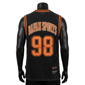 เสื้อบาสเก็ตบอลผู้ชาย Elite 165 GSM ผ้าโพลีเอสเตอร์ตาข่ายระบายความชื้น สีดำส้ม พิมพ์ลายแบบ Sublimation พร้อมโลโก้สั่งทำ - Product Image 6
