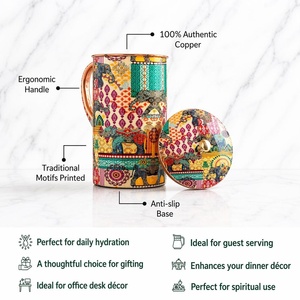 Service de table en cuivre, ensemble de cuisine en cuivre, carafe décorative en cuivre, article cadeau en cuivre, cadeau de mariage en cuivre, cadeau d'entreprise en cuivre - Product Image 5