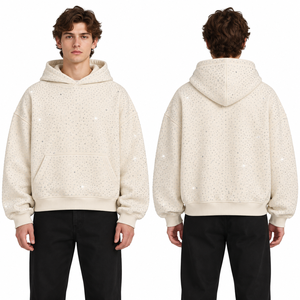Sudaderas con capucha y puños acanalados, estilo oversize, con pedrería, para ropa de ocio, detalles decorativos llamativos, surtido de boutique - Product Image 6