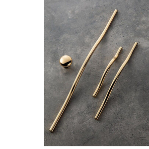 Tirador de Puerta de Armario de un Solo Agujero, Estilo Nórdico Moderno, Herraje de Zinc Dorado de Lujo para Armario o Guardarropa - Product Image 1