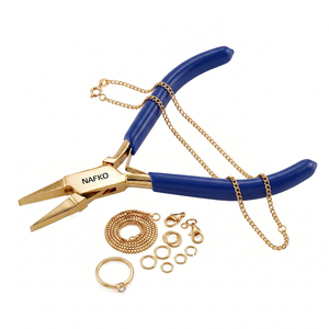 Pince à bijoux de haute qualité et durable, pince à bec plat 120 mm, pince à mâchoires lisses, outils d'atelier de bijouterie en acier inoxydable - Product Image 1