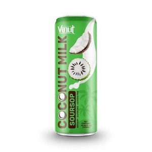Leche de Coco con Guanábana 320ml (Paquete de 24) VINUT a Base de Plantas Sin OMG Sin Azúcar Añadido Electrolitos Esenciales OEM ODM Hecho en Vietnam - Product Image 1