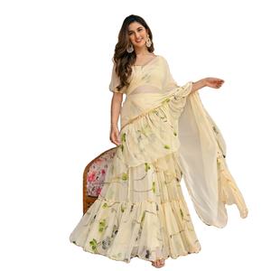 Saree By Fab Zone Dernier Créateur Broderie en Soie Tabby Travail Prêt à Porter - Product Image 1