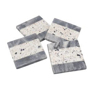 High Quality Home Decorative Item Unique Design Horn Bone Square Shape Wood and <b>Marble</b> Drink Coaster Top Selling Handmade Item - Product Image 4