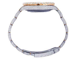 BOJ R.O.L.E.X.12 Montre Homme de Luxe Blanche Baguette VVS Moissanite, Mode, 41MM, Automatique, Analogique, Acier, Quartz, Iced Hip Hop - Product Image 6