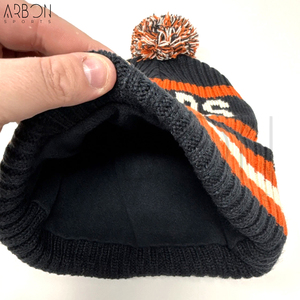 Bonnets unisexes tricotés à la main de haute qualité, avec pompon, pour l'automne et l'hiver, personnalisables avec logo d'équipe, style décontracté et uni - Product Image 4