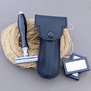 Soporte para afeitado y maquinilla de afeitar de seguridad, diferentes colores, kit de brocha de afeitar de cuero, gran éxito de ventas a bajo precio, set de afeitado con kit de cuero - Product Image 2