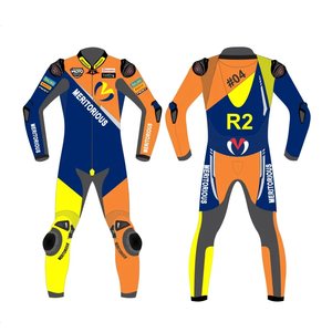 Unisex Cowhide/Kangaroo Custom Leather Motorcycle One Piece Racing Suit Jumpsuit/Traje with Hump CE <b>Level</b> 2 Protective Armored - Product Image 1