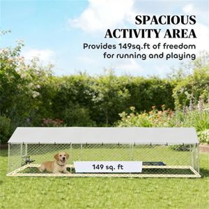 Caseta para Perros de Exterior con Jaula y Gallinero Integrado para Comederos de Animales - Product Image 4