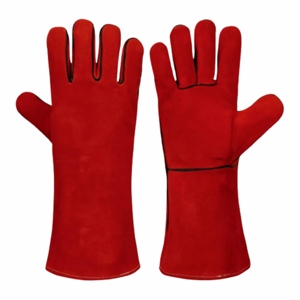 Gants de soudeur en cuir de vachette de qualité supérieure, durables, sûrs, confortables, résistants à la chaleur, doublure en polaire, sécurité au travail - Product Image 1