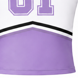 Haut d'uniforme de cheerleading lavande sans manches à col en V pour performance de danse, compétition sportive et tenue de sport - Product Image 6