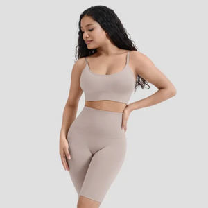 Elegant 2-Piece Women's Seamless Off the shoulder Yoga <b>Bra</b> & Slim Pants Set Gym Fitness Workout Wholesale Gym Workout Women Yoga - Product Image 2