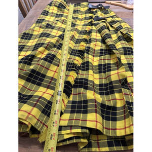 Jupe écossaise classique en tartan jaune vif sur mesure pour femmes, longueur maxi, fabrication OEM ODM - Product Image 6