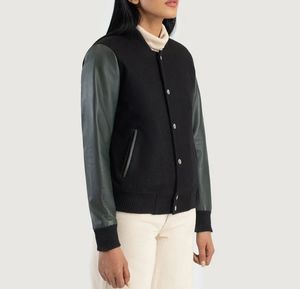Blouson universitaire streetwear oversize personnalisé pour femme, en laine, col montant, avec logo personnalisé, pour l'hiver, vêtement d'extérieur pour équipe - Product Image 4