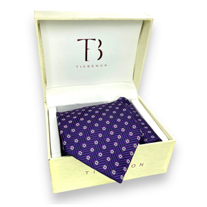 Conjunto de Corbata y Pañuelo de Bolsillo de Diseño Premium en Color Morado |   Conjunto de Corbata de Lujo para Hombre, para Negocios, Eventos Formales, Bodas, con Caja de Regalo - Product Image 2