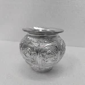 Kalash Lota en aluminium plaqué argent de qualité supérieure pour les rituels de Puja hindoues, décoration de temple domestique, pot à eau sacrée, cérémonie de mariage, articles religieux - Product Image 5