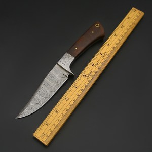 Cuchillo Bowie de Hoja Fija de Acero de Damasco, Cuchillos de Caza de Espiga Completa, Cuchillo Industrial OEM para Camping y Exteriores con Funda - Product Image 3