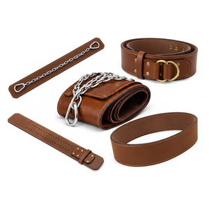 เข็มขัดยกน้ำหนักปรับระดับได้ ทำจากหนัง พร้อมโซ่ สำหรับฝึกดึงข้อ ใช้ในยิม เข็มขัดยกน้ำหนัก - Product Image 1