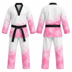 Taekwondo Uniform Sets Polyester/Cotton Unisex Lightweight Durable Shrink-Proof Embossed Front Logo 280g Training Martial - Product Image 4