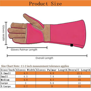 Guantes de Soldadura de Cuero con Puño Extra Largo, Absorbentes de Sudor, Resistentes al Fuego y a Salpicaduras de Metal Fundido, Personalizables para Manipulación de Metales Calientes - Product Image 4