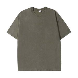 Camiseta Retro de Cuello Redondo de Algodón Puro de 230g, Lavado Personalizado, Holgada, de Manga Corta, Oversize para Hombre - Product Image 3