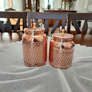 Traditional Copper Utility <b>Jar</b> Handmade Storage Canister Food Container Kitchen Vessel Dry Fruit Box Tea Coffee <b>Spice</b> Holder - Product Image 6