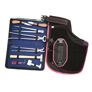 Kit d'outils de ferrage pour chevaux, tablier de fermeur inclus, couteau à sabots Sharpe, tire-clous, pince à sabots courbée, marteau, cisaille à sabots, 15 tampons de polissage - Product Image 1
