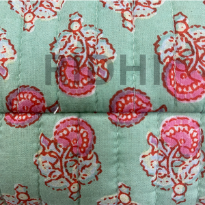 Trousse de maquillage matelassée en coton doux effet jade, avec fermeture éclair, écologique, grande, réutilisable, imprimée style bohème, personnalisable, pour usage quotidien - Product Image 3