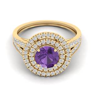 REYES Wholesale Price <b>Amethyst</b> Gemstone Fine Jewelry OEM ODM Custom Design 14K White <b>Gold</b> Moissanite Engagement <b>Rings</b> for Women - Product Image 6