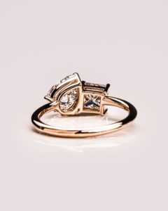 Pear Princess Cut Lab Grown Diamond <b>Two</b> <b>Stone</b> Toi Et Moi Unisex Engagement <b>Ring</b> 14K Gold Luxury IGI Certified OEM - Product Image 6