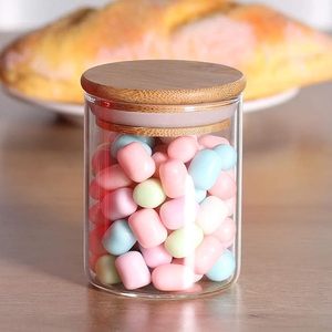 Wholesale Borosilicate Glass <b>Jar</b> Set with Wooden Lid Airtight Heat Resistant Food Storage Containers for Kitchen Sugar Coffee - Product Image 1