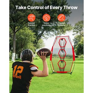 8 X 4 Inch Football Trainer Target Practice Net Knotless 5 Pocket Training Equipment with St <b>Throwing</b> Net - Product Image 2