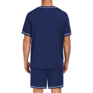 ชุดลำลองผู้ชายแบบใหม่ เสื้อยืดแขนสั้น กางเกงขาสั้น ชุดสองชิ้น รับสกรีนโลโก้ ชุดลำลองฤดูร้อนสำหรับผู้ชาย - Product Image 3