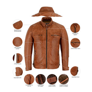 Veste en cuir pour homme de qualité supérieure, veste en cuir véritable pour homme, veste en cuir pour homme automne-hiver, veste en cuir à manches longues pour homme - Product Image 6