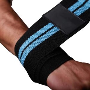 Muñequeras Deportivas con Rayas Azul Cian, Soporte Resistente para Levantamiento de Pesas, Powerlifting, Fitness Profesional - Product Image 4