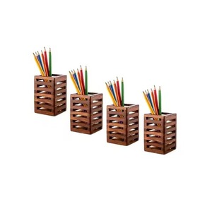 High Selling Standard Quality Modern Square Wooden Pen Holder Best Seller for Home Office Table Top Decoration Use - Product Image 6