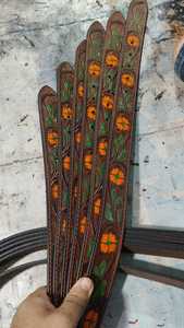 Ceintures Western Artisanales Écologiques à Boucle en Fer Tressée Faite à la Main, Motif Floral Gaufré Vintage, Accessoires de Mode - Product Image 4