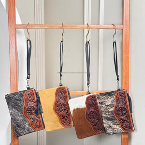 Cartera de mano portátil de cuero con herramientas, billetera de cuero de vaca genuino, cremallera, embrague de sobre más cercano para mujer - Product Image 4