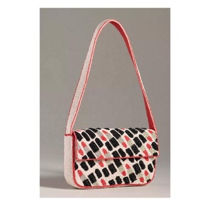 Sac à bandoulière moderne en perles de verre avec fermeture magnétique, perles travaillées, idéal pour l'été, la plage, le bureau et les voyages, cadeau pour femme - Product Image 3