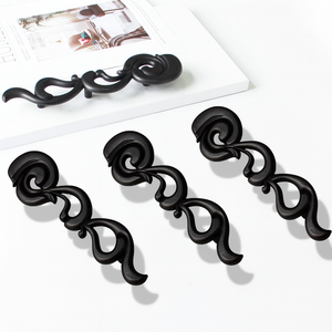 Vintage European <b>Black</b> Zinc Alloy <b>Cabinet</b> Drawer <b>Handle</b> Artistic Durable Pull Hardware Products for <b>Kitchen</b> Bathroom Bedroom - Product Image 2