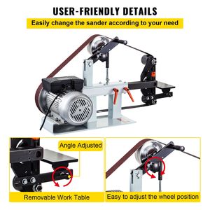 Levigatrice a Nastro e a Disco 3 in 1 a Velocità Costante 2HP 1500W 110V, Levigatrice da Banco di Grado Industriale 2'' x 82'' con 3 Mole Abrasive da 12 Pollici - Product Image 6