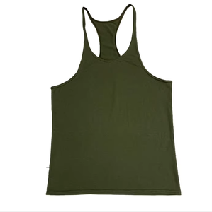 Camiseta sin mangas para hombre, color gris, algodón, cuello redondo, chaleco informal sin mangas - Camiseta interior básica personalizada al por mayor - Product Image 2