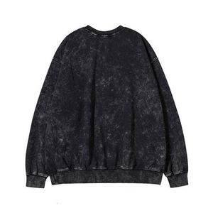 เสื้อสเวตเชิ้ตผู้ชายสไตล์วินเทจสีดำฟอกยีนส์ ผ้าฝ้าย 100% ทรงลำลองปักลายรักษ์โลก เหมาะสำหรับกิจกรรมกลางแจ้งในฤดูใบไม้ร่วง - Product Image 4
