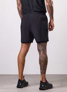 Shorts de sport personnalisés pour hommes de qualité supérieure, 2 en 1, double couche, pour la course à pied et l'entraînement, avec compression interne et cordon de serrage élastique à la taille - Product Image 2