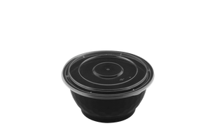 Boîte à lunch jetable sans BPA en PP avec couvercle, récipient rond noir, compatible micro-ondes, pour restaurant, plats à emporter, bol à nouilles, 42 oz, lot de 120 - Product Image 2