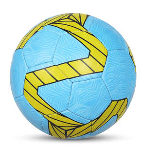 Ballon de football en cuir cousu à la machine KHILAN INDUSTRIES, léger (0,4-0,45 kg), écologique, durable, haute qualité, multicolores, pour équipe - Product Image 1