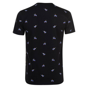 Camiseta Negra de Manga Corta para Hombre, Diseño de Jinete, Corte Regular, Informal, de Algodón, Cuello Redondo, Sublimación Personalizada, 320g - Product Image 4